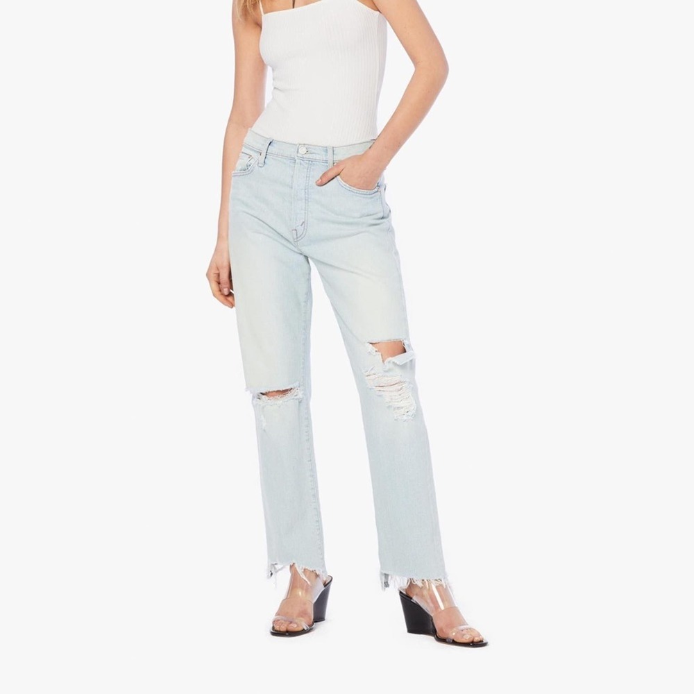 MOTHER Superior The Huffy Flood Chew Straight Leg Jeans Really Hella Hot sz 26